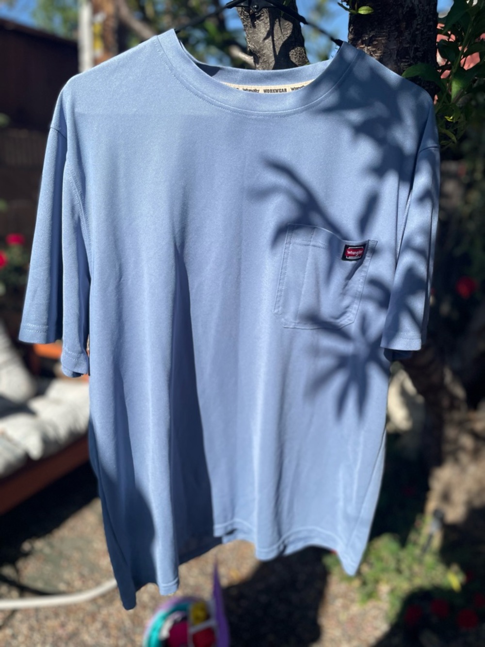 Wrangler Light Blue Short Sleeve Pocket Tee
